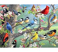 Broderie Diamant Kit Complet,Kit Canevas Enfant Adultes,5D Diamond Painting Grand Format,DIY Peinture Diamant Strass Kit Point de Croix Art Artisanat,Décor Murale Cadeau,Troupeau d'oiseaux 60x120cm