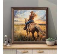 Broderie Diamant Kit Complet Lot de 2 Cheval,Ferme Peinture Diamant 5D DIY Rond Full Drill,Diamond Painting Art Créatif avec Broderie au Point de Croix pour Décoration Murale Maison 60x60cm,2p251p