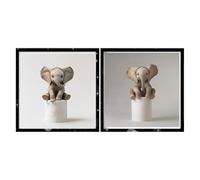 Broderie Diamant Kit Complet Lot de 2 Éléphant,Animal Peinture Diamant 5D DIY Rond Full Drill,Diamond Painting Art Créatif avec Broderie au Point de Croix pour Décoration Murale Maison 50x50cm,2p157p