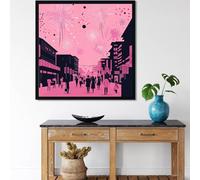 Broderie Diamant Kit Complet Lot de 2 Ville,Rue Peinture Diamant 5D DIY Rond Full Drill,Diamond Painting Art Créatif avec Strass Broderie au Point de Croix pour Décoration Murale Maison 50x50cm,2p519p