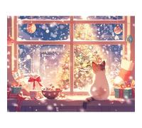 Broderie Diamant Kit Complet, NoëL Diamond Painting Adulte Kits Complets Strass Rond, DIY Peinture Diamant Kit Point de Croix Mosaique, Décoration Murale Maison Cadeau Créatif (Animal) 50x70cm 0sc724