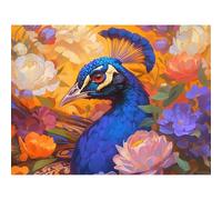 Broderie Diamant Kit Complet, Paon Diamond Painting Adulte Kits Complets Strass Rond, DIY Peinture Diamant Kit Point de Croix Mosaique, Décoration Murale Maison Cadeau Créatif (Fleur) 40x50cm 0sc604