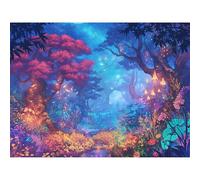 Broderie Diamant Kit Complet, Paysage Diamond Painting Adulte Kits Complets Strass Rond, DIY Peinture Diamant Kit Point de Croix Mosaique, Décoration Murale Cadeau Créatif (ForêT) 75x100cm 0sc598