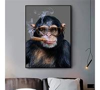 Broderie Diamant Kit Complet, Point de Croix Canevas Diamant Peinture Numéro Adulte Enfants Tableau Perle Diamant a Coller Diamond Painting pour la décoration chambre salon, Singe Gorille 45x60cm