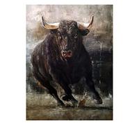 Broderie Diamant Kit Complet, Point de Croix Canevas Diamant Peinture Numéro Adulte Enfants Tableau Perle Diamant a Coller Diamond Painting pour la décoration chambre salon, Taureau Puissant 40x50cm