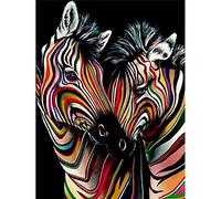 Broderie Diamant Kit Complet Zèbre 5D Diamond Painting Grand Format Kit Canevas Enfant Adultes,DIY Peinture Diamant Strass Kit Point de Croix Art Artisanat Décor Murale Cadeau Round Drill 40x50cm