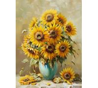 Broderie diamant kit, Magnifique bouquet de tournesols,I,40*50cm toile diamond painting strass complet peinture diamant 5D adultes tableau diamant perle diamant a coller point de croix décoration mur