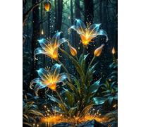 Broderie Diamant, Mosaïque De Lys, Tableau De Strass, Art 5D À Faire Soi-Même, Décoration Unique De Forêt Pour La Maison 30 * 40cm