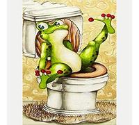 Broderie Diamant Plein Grenouille, Toilette Broderie Diamant Adultes,Diamant Painting Enfants,Diamond Painting Strass La Décoration À La Maison,Broderie Diamant Kit Complet 30X40Cm