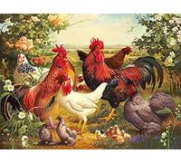 Broderie Diamant Poule Coq Diamond Painting Adulte Broderie Diamant Kit Complet Enfant Diamond Painting Strass Complet Point de Croix Peinture Diamant Décoration Murale 30x40cm