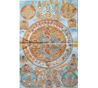 Broderie en Soie Bouddhisme Thangka tibétain 100 divinités courroucées du Mandala du Bardo Tangka Fengshui tenture Murale pour Tapisserie de décoration intérieure
