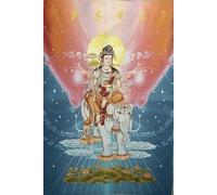 Broderie en Soie Thangka Bouddhisme Chine Samantabhadra Peinture tenture Murale Tapisserie tenture Murale pour décoration intérieure Tapisserie