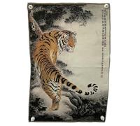Broderie en Soie Thangka Roi des bêtes Tigre tenture Murale pour décoration intérieure Tapisserie
