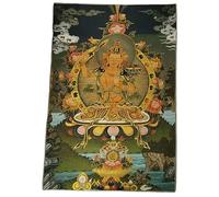 Broderie en Soie Tibet Thangka Bouddhisme Manjushri Bodhisattva Tangka Murale tenture Murale pour décoration intérieure Tapisserie