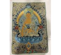 Broderie en Soie Tibet Thangka Bouddhisme Sakyamuni Bouddha Tangka Murale tenture Murale pour décoration intérieure Tapisserie