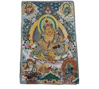 Broderie en Soie tibétain Thangka Bouddhisme Jaune Jambhala Mammon Dieu Tangka siège tenture Murale pour décoration intérieure Tapisserie