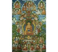Broderie en Soie Tibétain Thangka Bouddhiste Sakyamuni Bouddha Tangka Yoga Tapisserie Bouddhiste Tenture Murale Art Décor À La Maison Tapisserie