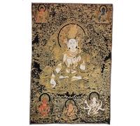 Broderie en Soie tibétaine Thangka Bouddhisme Guanyin Tara Kwan Yin Tangka tenture Murale pour décoration intérieure Tapisserie