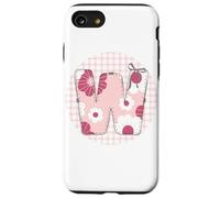 Broderie Motif Floral Rose avec Inscription « W » pour Femme Coque pour iPhone SE (2020) / 7/8