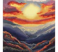 Broderie Point De Croix Imprimé Kit Broderie Debutant Mer De Nuages Au Coucher Du Soleil B 11CT DIY ŒUvres D'Art Faites à La Main Pour Adultes DéButants 40×50Cm