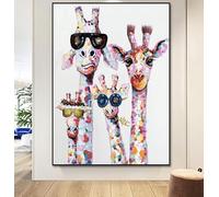 broderie point de croix kit complet,canevas point de croix kit complet pour adultes débutant,broderie point de croix imprimé pour décoration Animal Giraffe,50 * 70cm