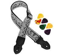 Broderie Réglable Guitare Boute À Épaule Strapes Nationales Avec 6 Choix Pour Les Bretelles De Guitare En Cuir Électrique Acoustique