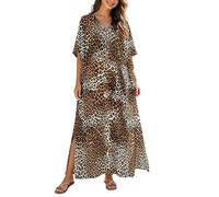 Broderie Robe de Plage Caftan Femmes Grande Taille Kaftan Floral Maxi Longue Tunique Bohème Boho Eté Djellaba Femme Kimono