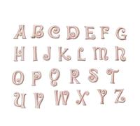 Broderie thermocollante 1 ensemble/26 pièces auto-adhésif rose petite lettre patchs fer sur vêtements for autocollant broderie Appliques rayure bricolage nom marque journal pour Bricolage