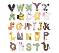 Broderies Décoratives | 26 Pièces Patchs Textiles - Motif Mignon et Coloré d'Alphabet Animal pour Décalcomanies sur Jeans, Tissu d'Ameublement, Veste, Tapis, Uniforme,