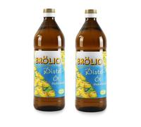 Brölio - Huile de carthame - 2 bouteilles en verre de 0,75 l - Riche en vitamine E naturelle - 100 % végétale - Végétarienne - Haute résistance à la chaleur - Pour les amateurs qui apprécient la