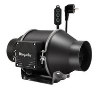 Brogachy 100mm Extracteur d'Air réglable PWM, 3000 RPM ventilateur extracteur, Triphasé EC Moteur, avec débit d'air et 365 m³/h, Pour Tentes Culture,Hydroponique, Domestique,Grenier et Garag.