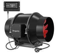 Brogachy 125mm Extracteur d'Air Réglable 416 m³/h,Ventilateur d'extraction 2800 RPM,Vec Régulateur de Température et d'humidité, Pour Refroidissement,Tente de Culture Serre Grenier Imprimantes 3D.