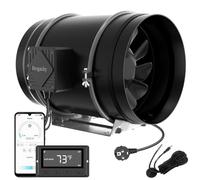 Brogachy 200mm Intelligent Wifi APP Extracteur d'Air 1413 m³/h,Ventilateur d'extraction 3000 RPM, Triphasé EC Moteur, Pour Hydroponique Tentes de Croissance, Grenier Atelier et Garag.