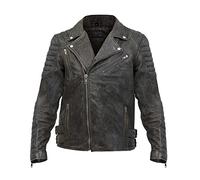 BROGER Ohio Veste de moto pour homme | Cuir | Protections coudes et épaules SAS-TEC niveau 2 | 2 canaux de ventilation | Poche pour pare-soleil, Vintage marron, M