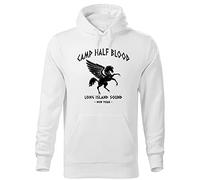 BroiderStudio Camp Half-Blood Percy Jackson Inspired PJO Heroes of Olympus Sweat A Capucha Blanc Unisex Size M