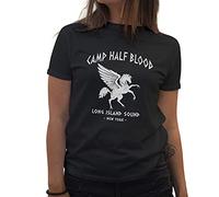 BroiderStudio Camp Half-Blood Percy Jackson Inspired PJO Heroes of Olympus T-Shirt Femme Noir Size S