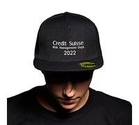 BroiderStudio Credit Suisse Risk Management Department Noir Casquette Snapback Originale à Visière Plate Réglable et Unisex Casquette Urbaine à Logo Brodé