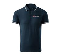 BroiderStudio El Professor Money Heist Navy Embroidered Design Original Logo Polo Shirt Premium Class Men Size M
