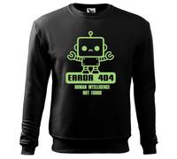 BroiderStudio Error 404 Human Intelligence Not Found Funny Nerd Pullover Noir Unisexe Size XXL