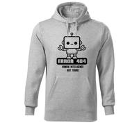 BroiderStudio Error 404 Human Intelligence Not Found Funny Nerd Sweat A Capucha Gris Unisex Size M