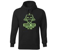 BroiderStudio Error 404 Human Intelligence Not Found Funny Nerd Sweat à Capuche Noir Unisexe Size M