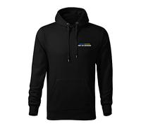 BroiderStudio Fight Like Ukrainians Zelensky Ukraine Wins Sweat à Capuche Noir avec Logo brodé Premium Class Homme Size XXL