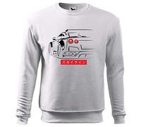 BroiderStudio GTR Godzilla R35 JDM Legends Japanese Sweat Blanc Unisex Size L