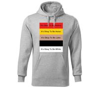 BroiderStudio It's Okay to Be Yourself Native White Equality Sarcastic Sweat A Capucha Gris Unisex Size L