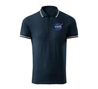 BroiderStudio NASA Vintage Navy Embroidered Design Original Logo Polo Shirt Premium Class Men Size M