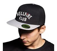 BroiderStudio The Hawkins High Hellfire Club Noir/Greu Casquette Snapback Originale à Visière Plate Réglable et Unisex Casquette Urbaine à Logo Brodé