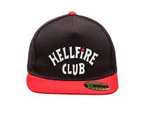 BroiderStudio The Hawkins High Hellfire Club Noir/Rouge Casquette Snapback Originale à Visière Plate Réglable et Unisex Casquette Urbaine à Logo Brodé