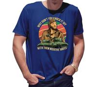 BroiderStudio Why Don't You Knock It Off with Them Negative Waves T-Shirt Bleu pour Homme Size XL