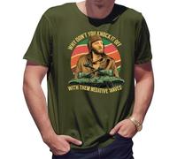 BroiderStudio Why Don't You Knock It Off with Them Negative Waves T-Shirt Vert armée pour Hommes Size XL