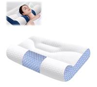 BROIEEN Anttaram Sleep Enhancing Cervical Support Comfort Goose Down Pillow, Cervical Support Comfort Goose Down Pillow,Sleep Enhancing Cervical Pillow (Blue,l)